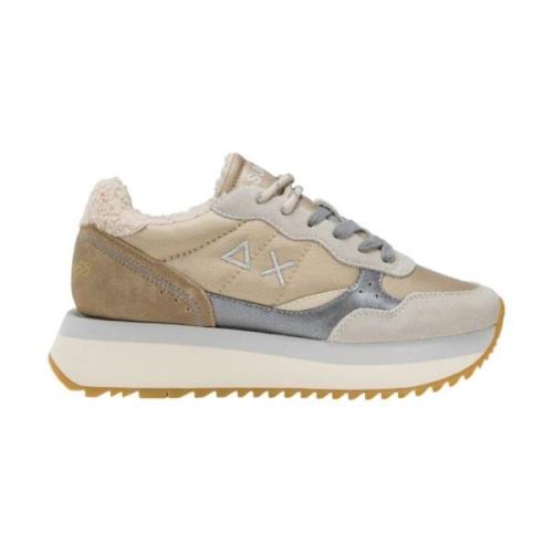 Witte Cream Sneakers Z44213 Sun68 , Multicolor , Dames