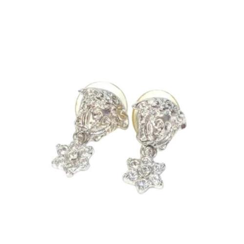 Pre-owned Fabric earrings Versace Pre-owned , Gray , Dames