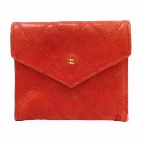 Pre-owned Leather wallets Chanel Vintage , Red , Dames