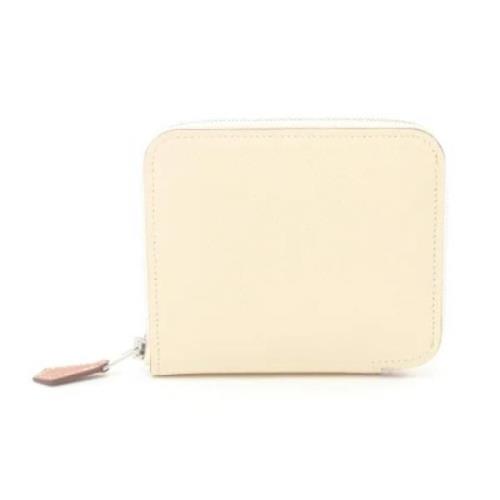 Pre-owned Leather wallets Hermès Vintage , White , Dames