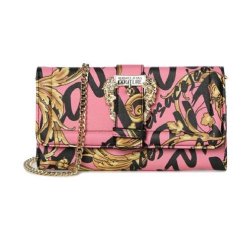 Roze Logo Brush Couture Portemonnee met Kettingriem Versace Jeans Cout...