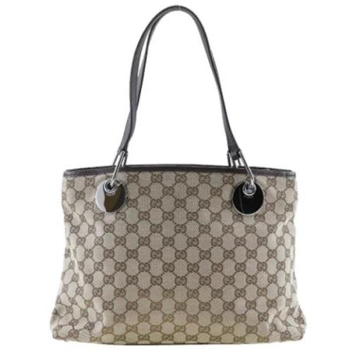 Pre-owned Canvas totes Gucci Vintage , Beige , Dames