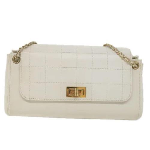 Pre-owned Leather chanel-bags Chanel Vintage , White , Dames