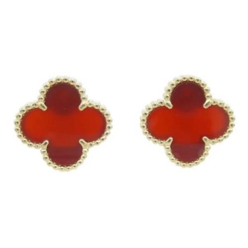 Pre-owned Yellow Gold earrings Van Cleef & Arpels Pre-owned , Red , Da...