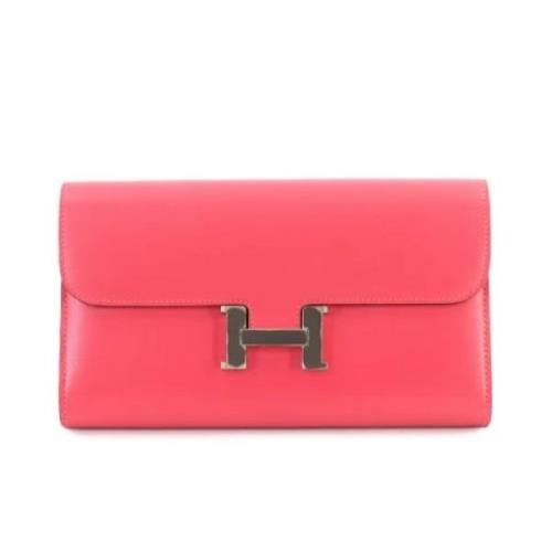 Pre-owned Leather wallets Hermès Vintage , Pink , Dames