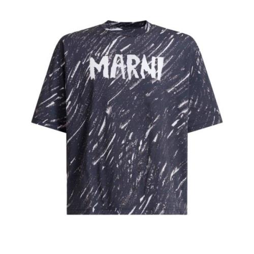 Zwart T-shirt Crn99 Marni , Black , Heren