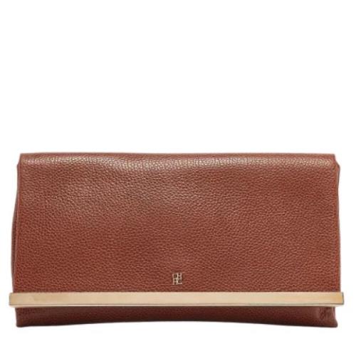 Pre-owned Leather clutches Carolina Herrera Pre-owned , Brown , Dames