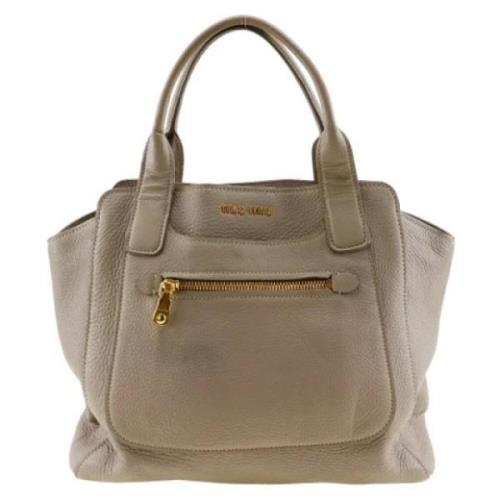 Pre-owned Leather totes Miu Miu Pre-owned , Gray , Dames