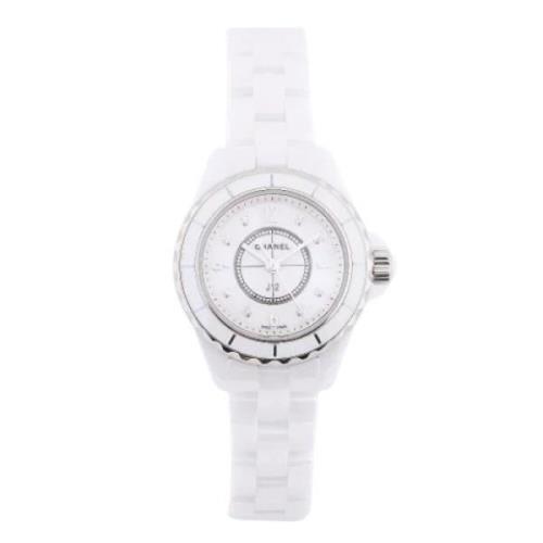 Pre-owned Fabric watches Chanel Vintage , White , Dames