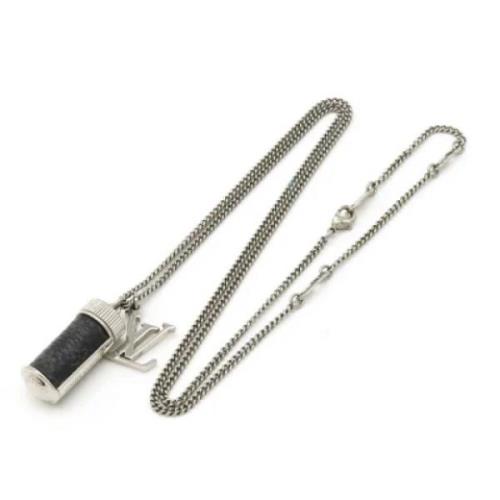 Pre-owned Metal necklaces Louis Vuitton Vintage , Gray , Dames