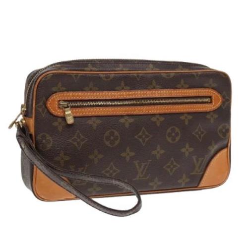 Pre-owned Canvas clutches Louis Vuitton Vintage , Brown , Dames