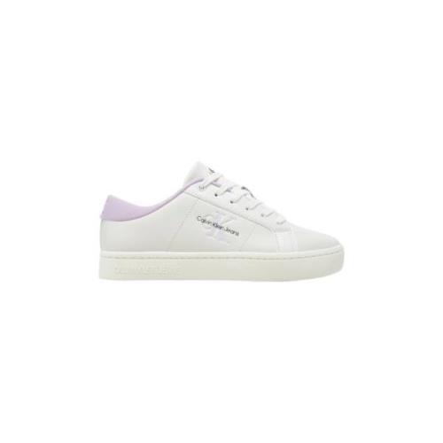 Wit-Pastel Lila Sneakers, Modern Ontwerp Calvin Klein , White , Dames