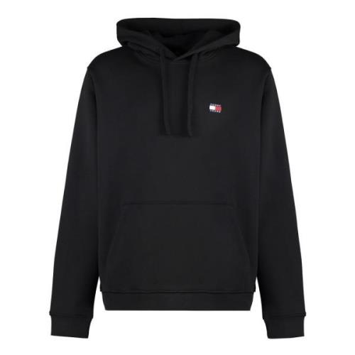 Katoenen Hoodie met Ribboorden Tommy Jeans , Black , Heren