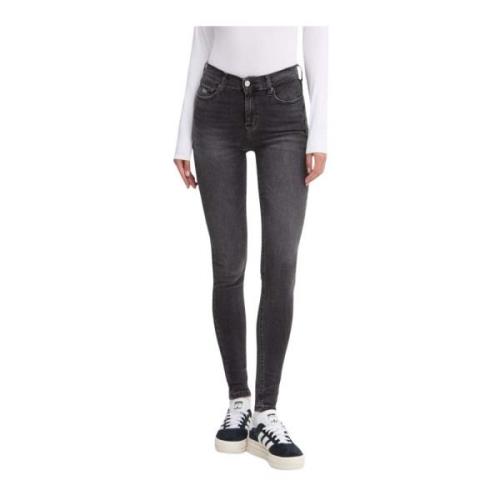 Skinny Fit Zwarte Denim Jeans Tommy Jeans , Black , Dames