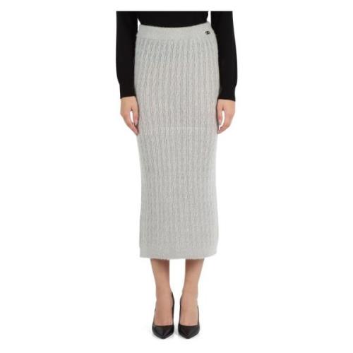 Alpaca gevlochten midi rok Liu Jo , Gray , Dames