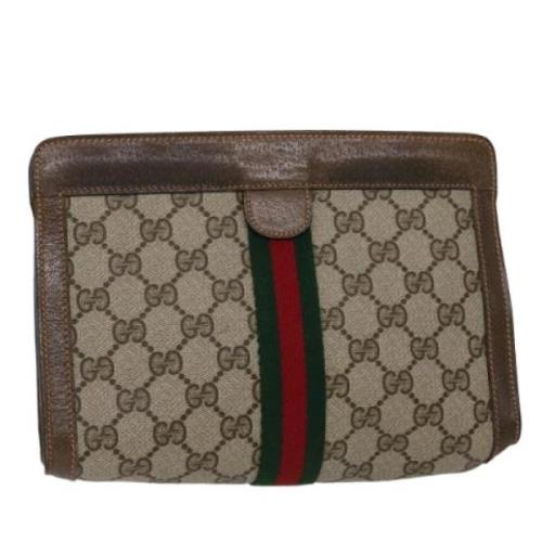 Pre-owned Canvas clutches Gucci Vintage , Brown , Dames