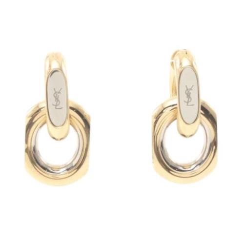 Pre-owned Yellow Gold earrings Yves Saint Laurent Vintage , Yellow , D...