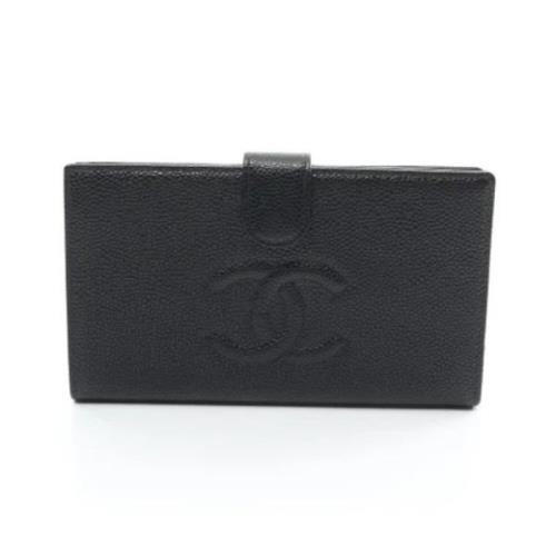 Pre-owned Leather wallets Chanel Vintage , Black , Dames