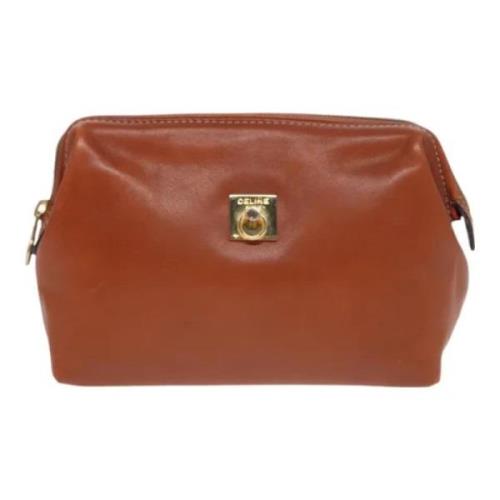 Pre-owned Leather clutches Celine Vintage , Brown , Dames