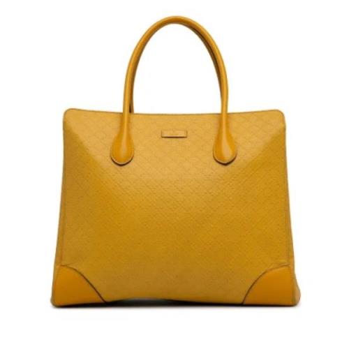 Pre-owned Leather totes Gucci Vintage , Yellow , Dames