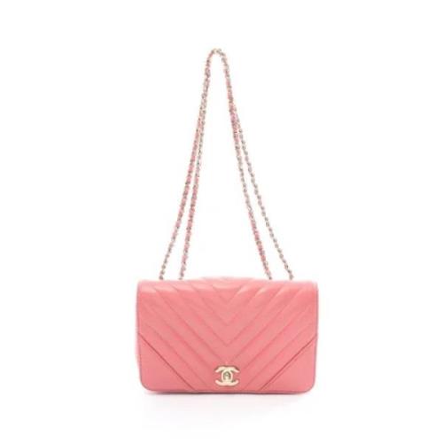 Pre-owned Leather chanel-bags Chanel Vintage , Pink , Dames