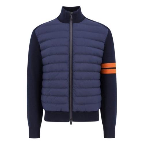 Blauwe wollen jas met nylon voorkant Z Zegna , Blue , Heren