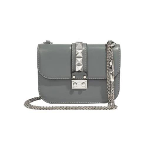 Pre-owned Leather shoulder-bags Valentino Vintage , Gray , Dames