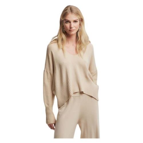 Jumper met subtiele drapering Kocca , Beige , Dames