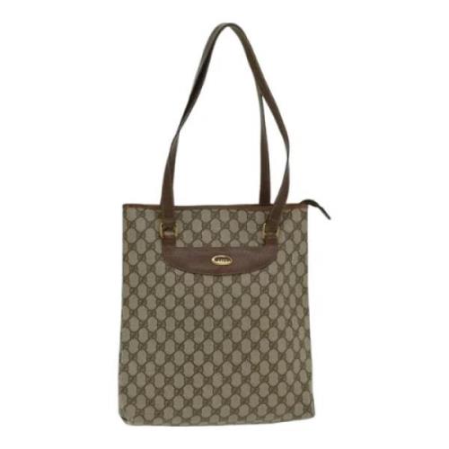 Pre-owned Leather totes Gucci Vintage , Beige , Dames