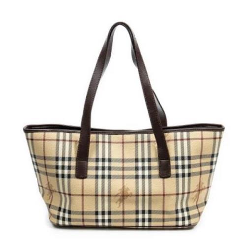 Pre-owned Coated canvas totes Burberry Vintage , Beige , Dames