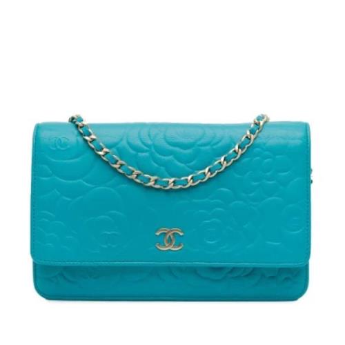 Pre-owned Leather crossbody-bags Chanel Vintage , Blue , Dames