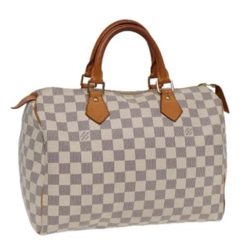 Pre-owned Canvas handbags Louis Vuitton Vintage , White , Dames