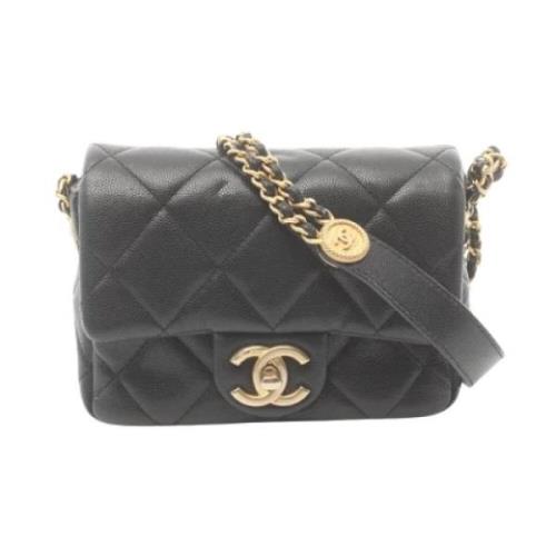 Pre-owned Leather chanel-bags Chanel Vintage , Black , Dames