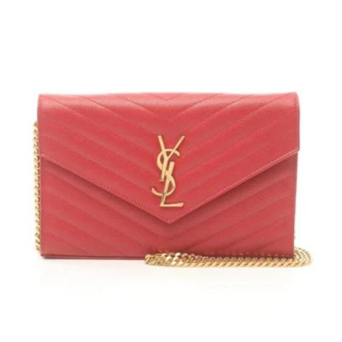 Pre-owned Leather shoulder-bags Yves Saint Laurent Vintage , Red , Dam...