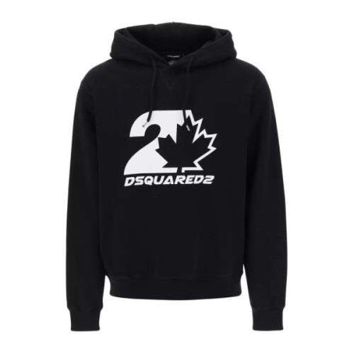 Casual Logo Sweatshirt voor Mannen Dsquared2 , Black , Heren