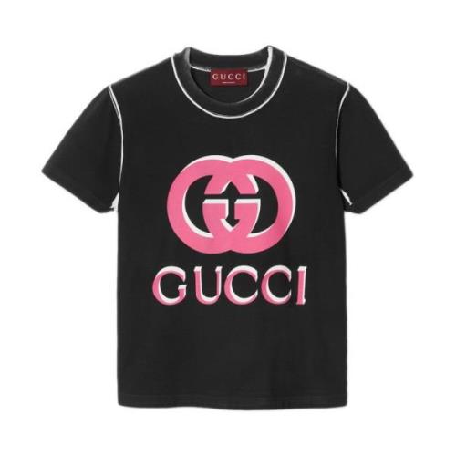 Zwarte Crewneck T-shirts en Polos Gucci , Black , Dames