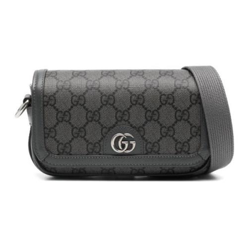 Donkergrijze Leren Schoudertas Gucci , Gray , Heren