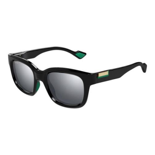 Stijlvolle Zwart/Grijs Zonnebril Gucci , Black , Heren