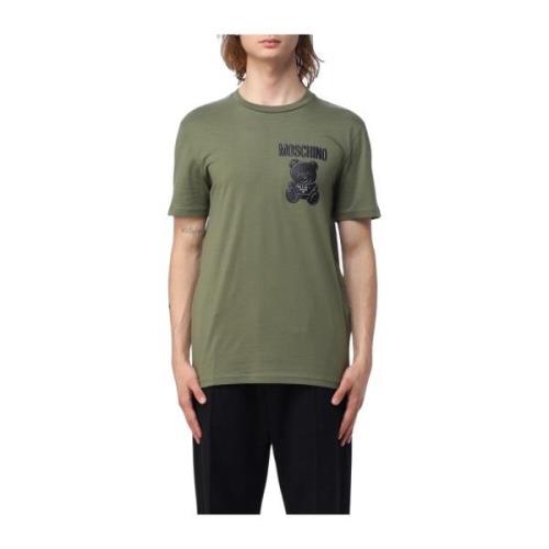 Casual katoenen T-shirt voor heren Moschino , Green , Heren