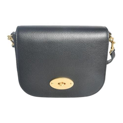 Zwarte leren Darley Satchel tas Mulberry , Black , Dames