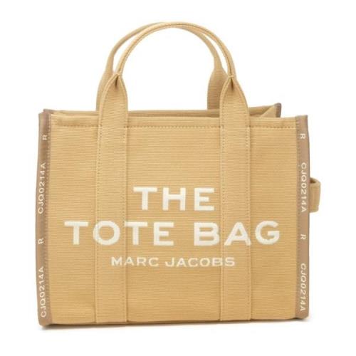 Kameelstof en leren handtas Marc Jacobs , Beige , Dames