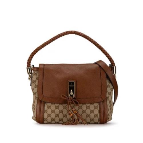 Pre-owned Canvas handbags Gucci Vintage , Beige , Dames