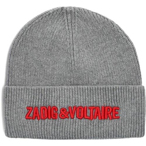 Jongens Grijze Beanie X60278 Zadig & Voltaire , Gray , Heren