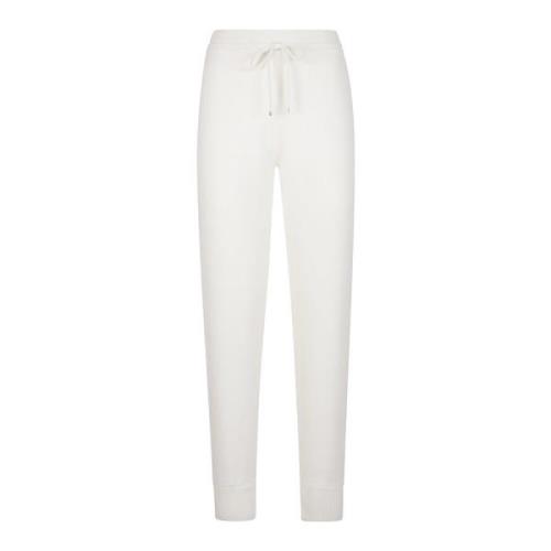 Cashmere broek met trekkoord en tipping Eleventy , White , Dames