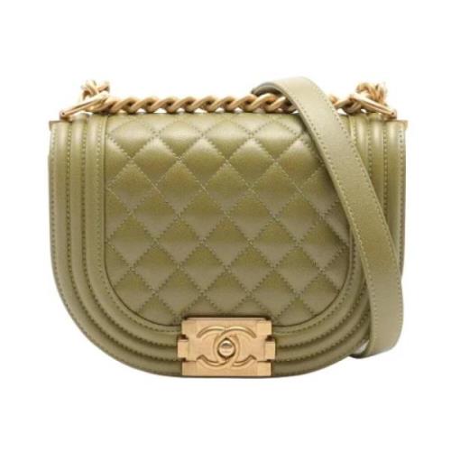 Pre-owned Leather chanel-bags Chanel Vintage , Green , Dames