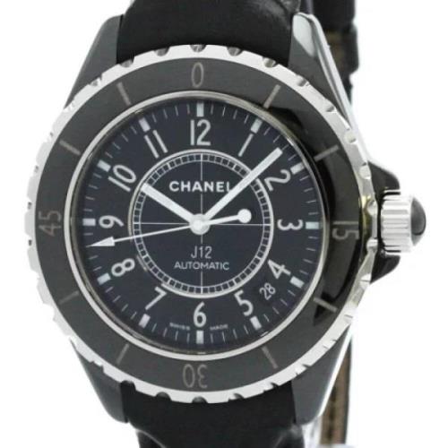 Pre-owned Leather watches Chanel Vintage , Black , Heren