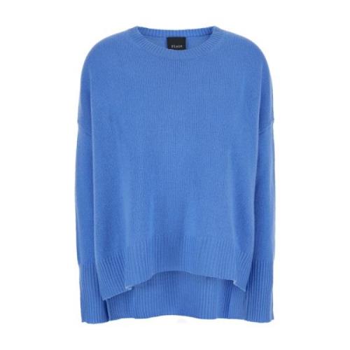 Blauwe Crewneck Cashmere Sweater Plain Units , Blue , Dames