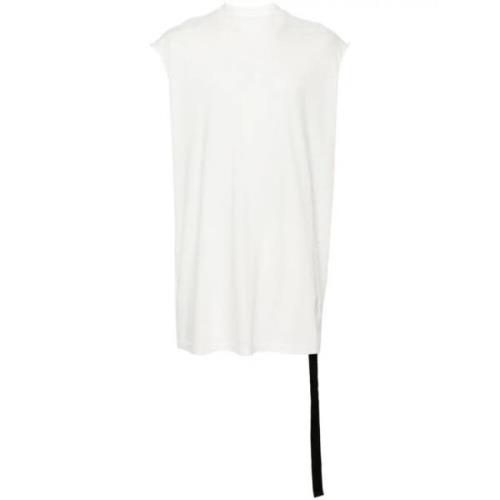 Wit Jersey T-shirt Mouwloos Ronde hals Rick Owens , White , Heren