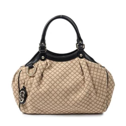 Pre-owned Canvas totes Gucci Vintage , Beige , Dames