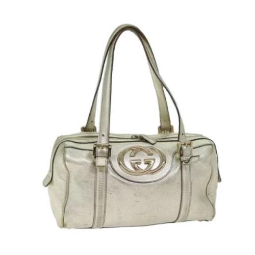 Pre-owned Leather handbags Gucci Vintage , Gray , Dames